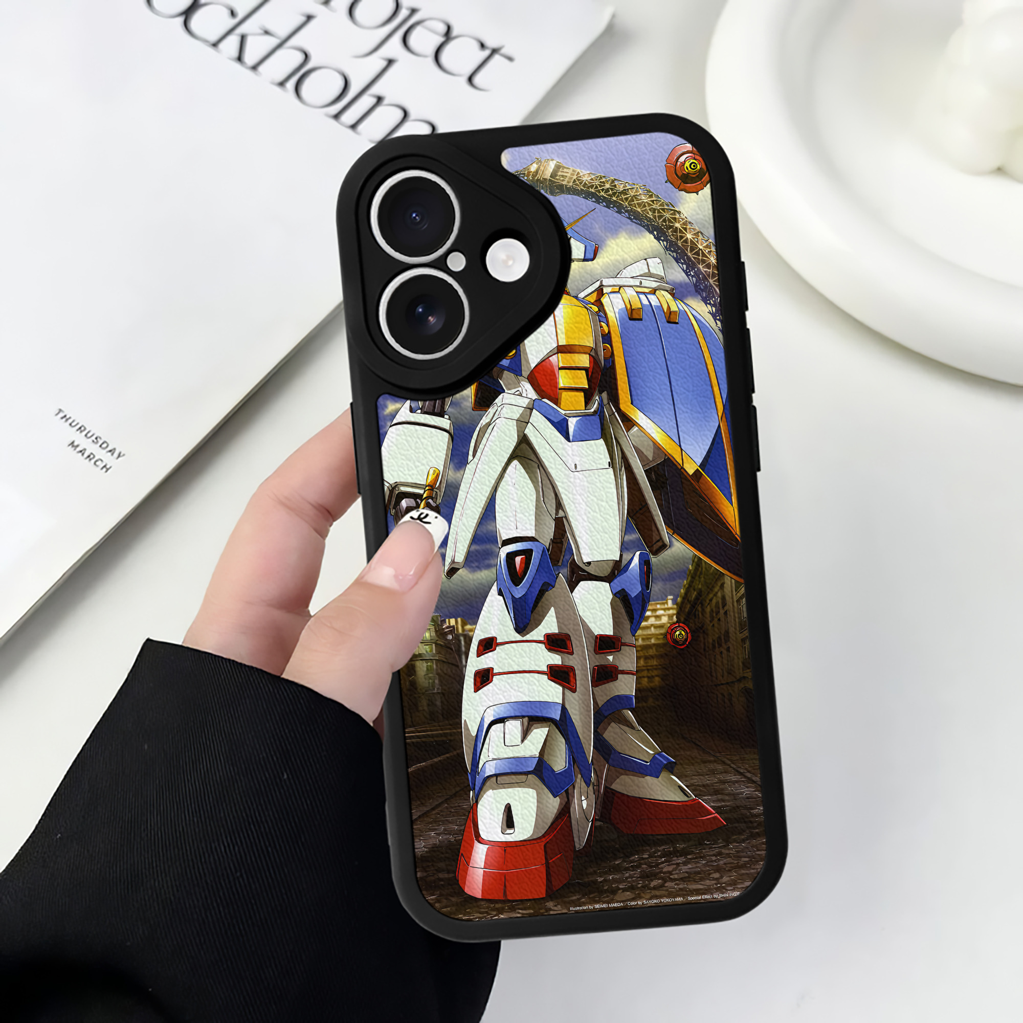 （画像用） 機動戦士ガンダム Mobile Suit Gundam 【iPhone 16シリーズ対応】シリコンスマホケース（レザー調） 材質：シリコン